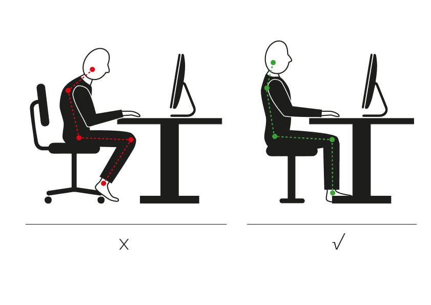 Illustration – 2 Personen sitzen am Schreibtisch